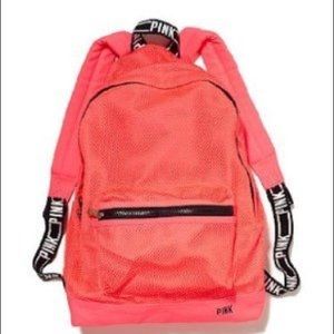 Victoria's Secret pink neon orange backpack
