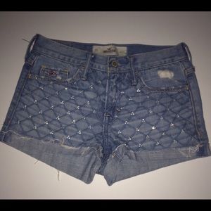 Hi-rise denim shorts