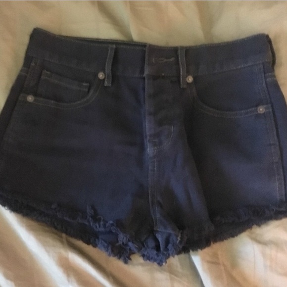 BNWT BRANDY MELVILLE INDIGO MID RISE SHORTS - Picture 1 of 4