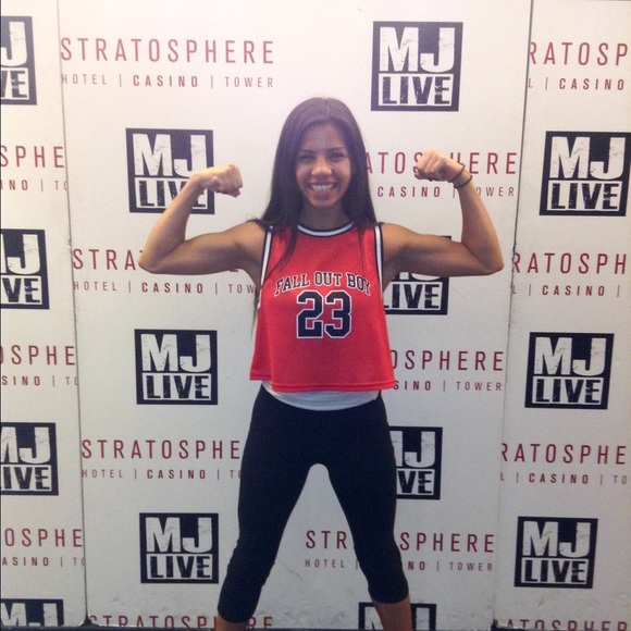 Red crop top jersey!