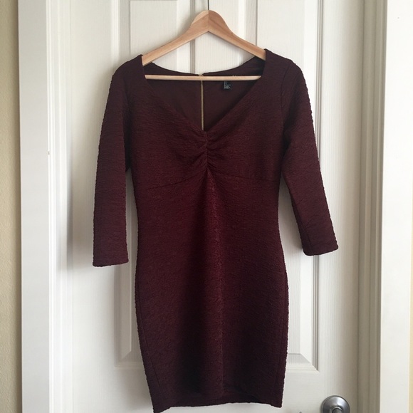 Burgundy/Maroon Curvy Dress