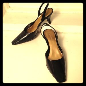 Liz Claiborne Black Leather "Eelskin' Shoes NWOT