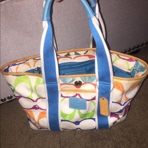 Rainbow colors coach bag