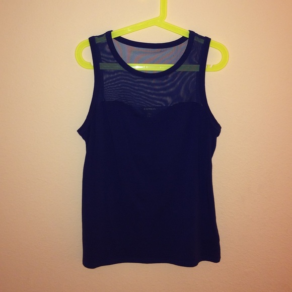 Express Dark Blue tank w/sheer top