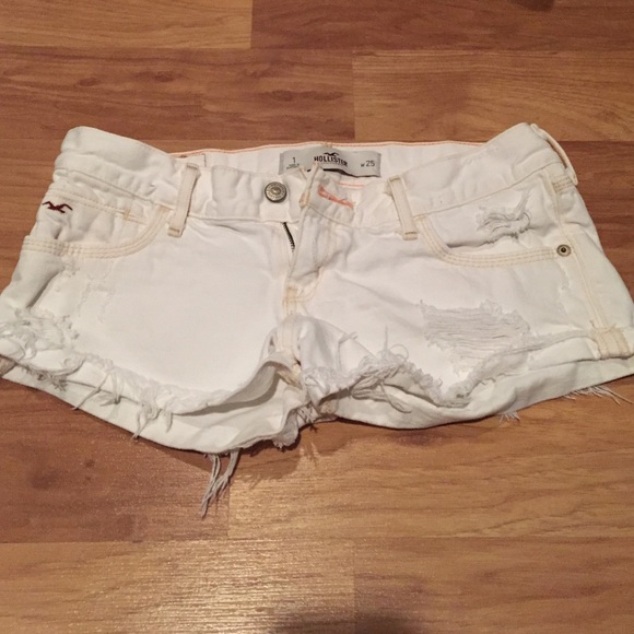 White distressed Hollister shorts