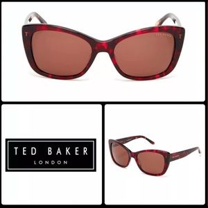 NWOT Ted Baker Red Tortoise Cateye Sunglasses 🕶