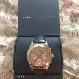 Marc by Marc Jacobs 40MM Rose Gold Watch Blk Strap