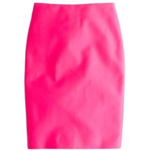 J. Crew Pencil Skirt Hot Pink Sz 0 PETITE