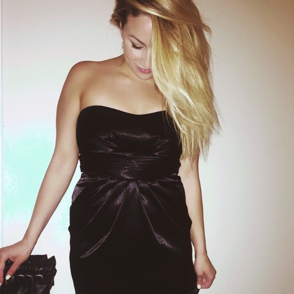 Black Strapless Mini Dress - Picture 1 of 4