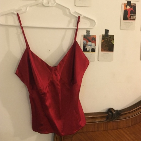 Silk tank top 90s red