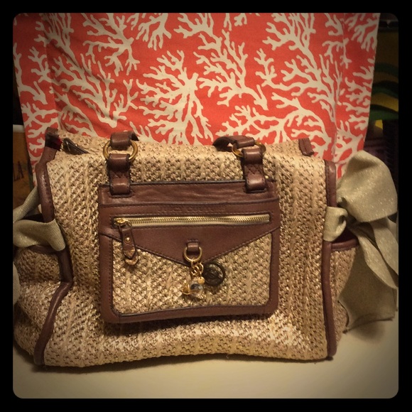 Last chance sale! Juicy Couture gold straw bag