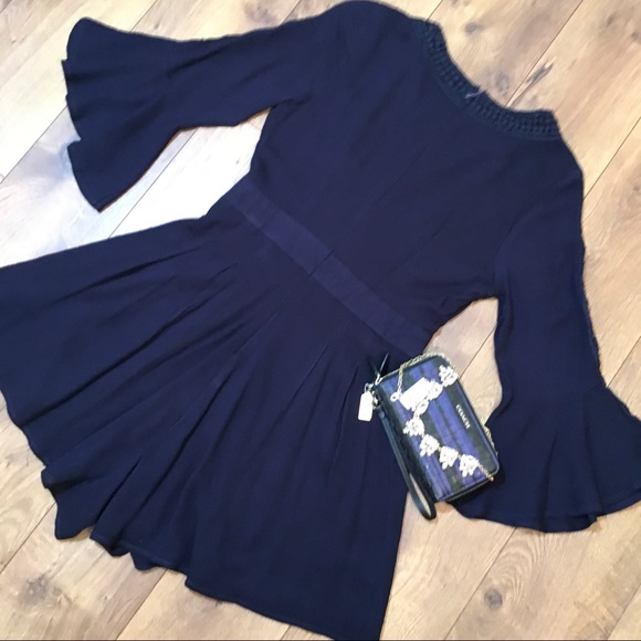 CROCHET TRIM PARTIAL BELL SLEEVE ROMPER 1 left - Picture 8 of 8