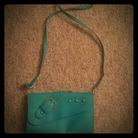Small turquoise crossbody purse