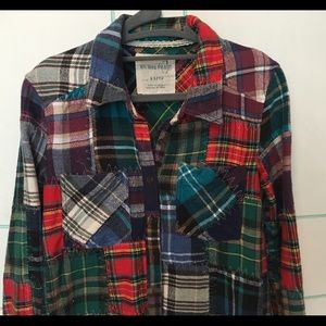 Free people we the free plaid patchwork shirt XS