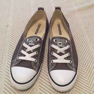 Grey Converse Slip Ons