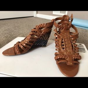 Guess Woven Camel Sandal Wedge