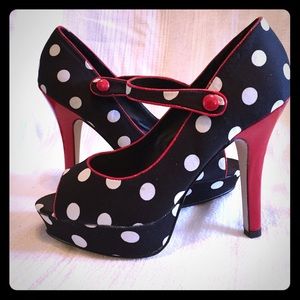 Madden Girl Platform Polka Dot Heels