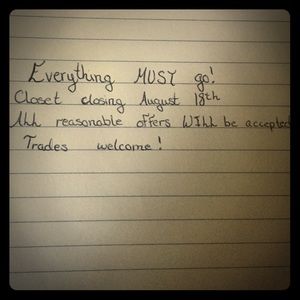 Closet closing! Make offers!