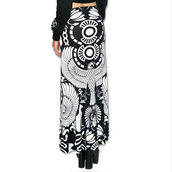 S killstar Vulture maxi skirt occult goth totem
