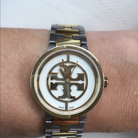 Tory Burch Reva 28mm Two Tone watch $495