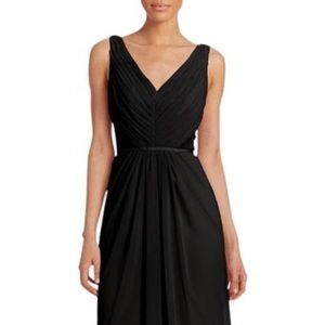 Monique Lhuillier Black Lace Chiffon Gown
