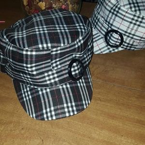 Black plaid hat