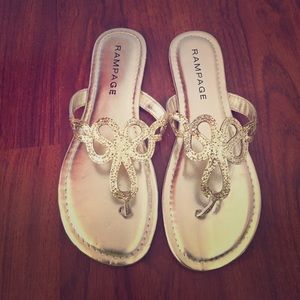 Never worn Brand new gold boho sandals