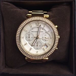 Michael Kors gold watch w/ diamonds