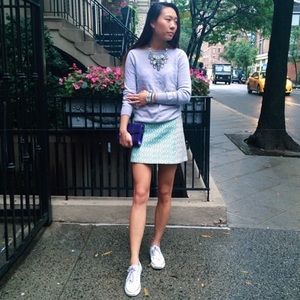 Worn 1x - Colorblock Jacquard Skirt - Mint