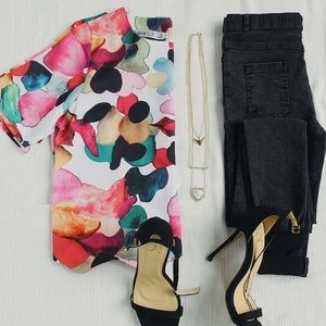 Box top, watercolor, dress top