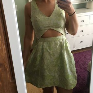 Green floral dress