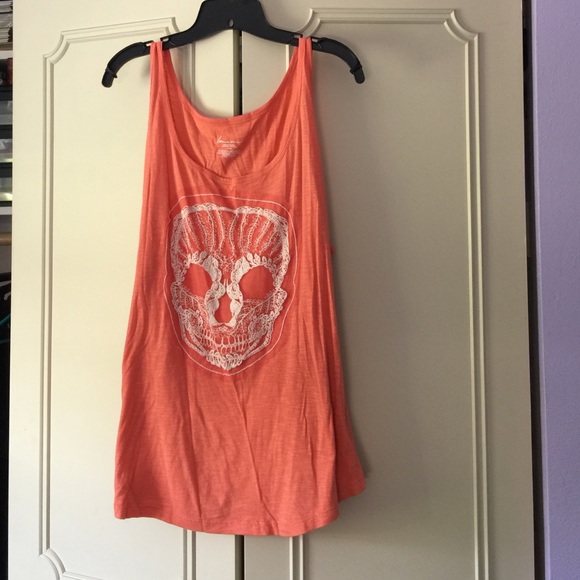 Lane Bryant peach sleeveless skull top