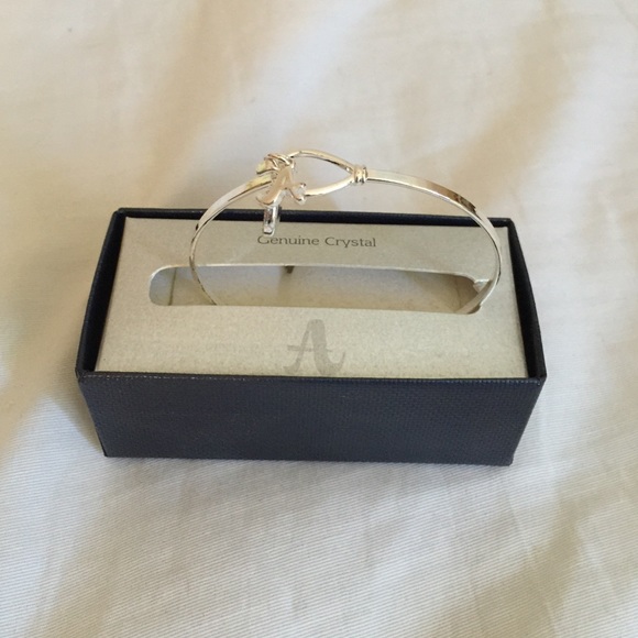 Sterling silver bracelet "A" with genuine crystal - Picture 1 of 4