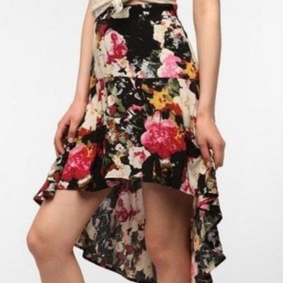 Floral High-low Skirt