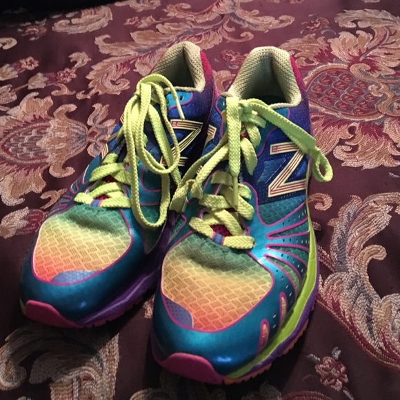 Rainbow New Balance running sneakers