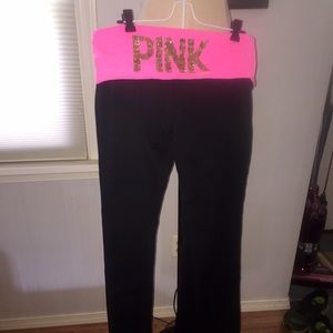 Victoria's Secret PINK long fold over yoga pants