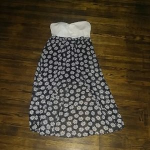 High low strapless sundress