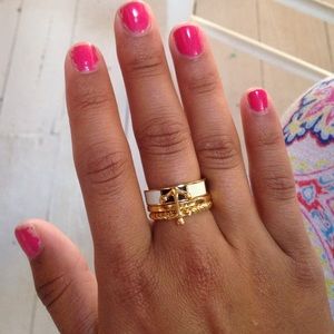 Coach New York gold nautical stack rings