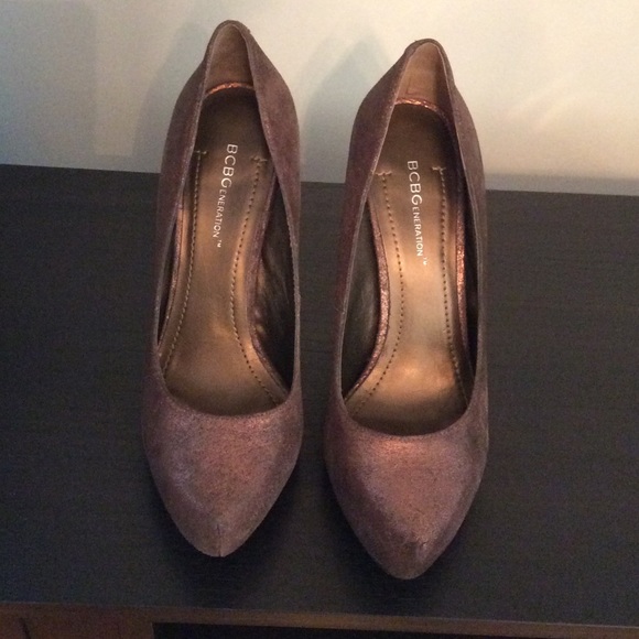 Bcbgeneration Bronze heels.