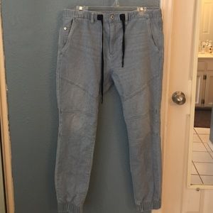 Men's skinny chambray denim joggers