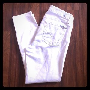 New 7 For All Mankind White Skinny Ankle Jean