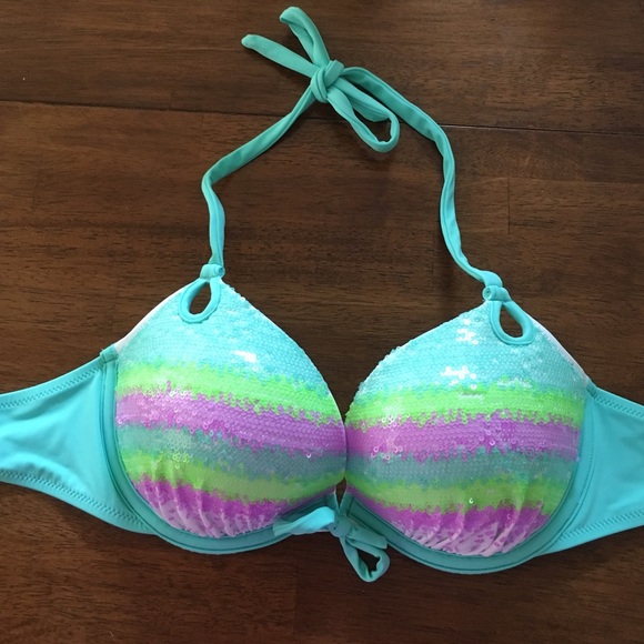 Victoria's Secret Sequin Push Up Swim Top