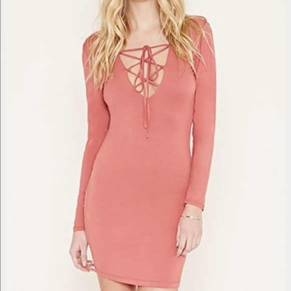🚫SOLD🚫 knit bodycon dress with lace up