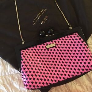 Kate spade black and pink clutch purse
