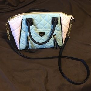 Betsey Johnson mint and white cross body purse