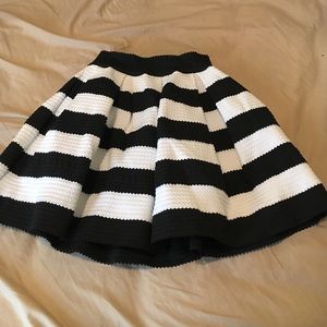 Black and White Mini Skater Skirt