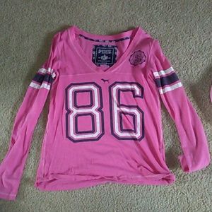 Pink vs v neck t shirt