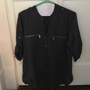 Calvin Klein navy blouse.  Size XL.