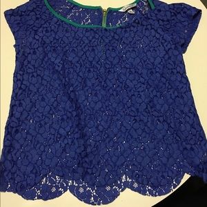 Blue lace top with zip back - never worn