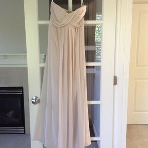 Bill Levkoff cream maxi bridesmaid or dance dress